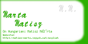 marta matisz business card